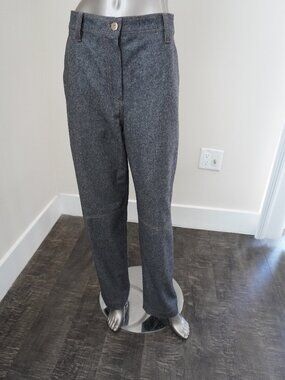 Brunello Cucinelli Charcoal Gray Pants Soft Virgin Wool Rear Cargo Pocket Size 6